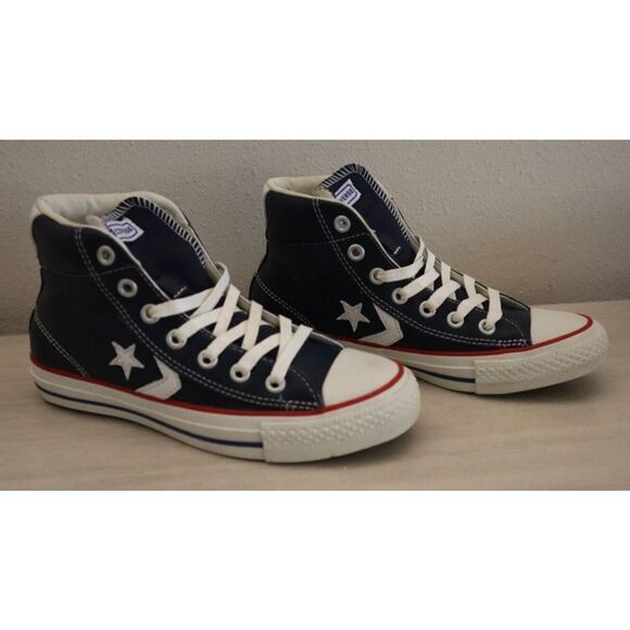 Converse 125495C Men's 4.5 Women's 6.5 Navy/Red Star Player EV Mid Sneakers - Picture 1 of 7